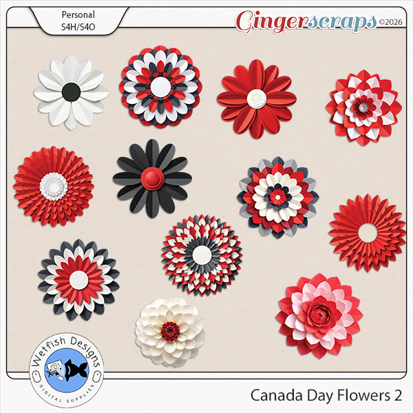 Canada Day Flowers 2 by Wetfish Designs