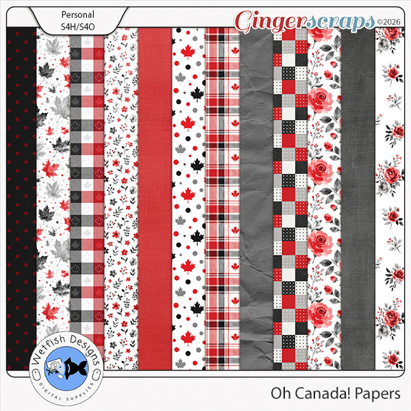 Oh Canada Papers by Wetfish Designs