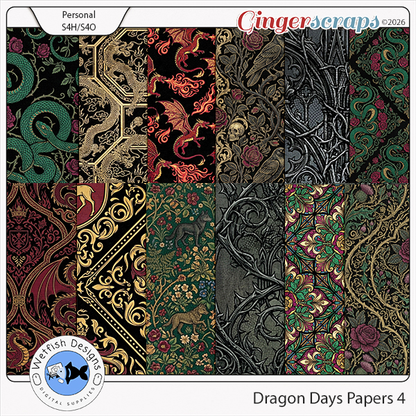 Dragon Days Papers 4 by Wetfish Designs   