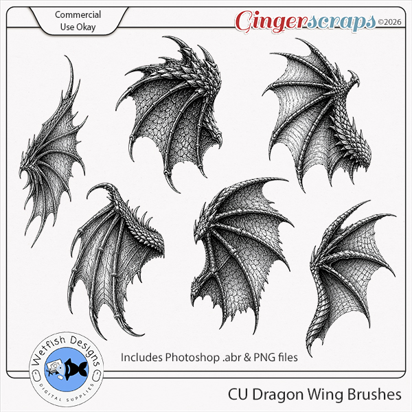 CU Dragon Wing Brushes by Wetfish Designs