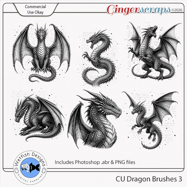 CU Dragon Brushes 3 by Wetfish Designs    