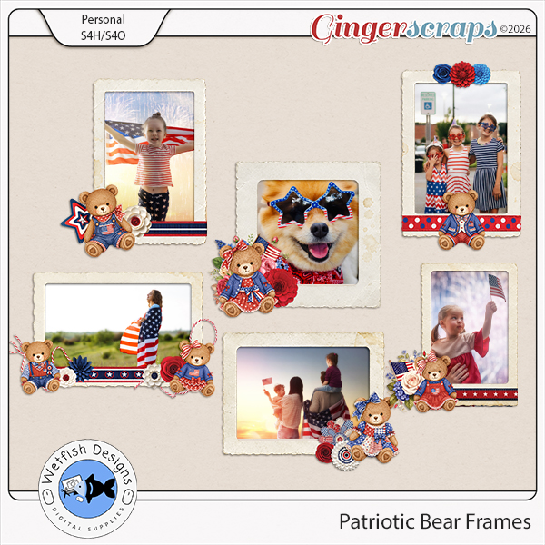 Patriotic Bear Frames by Wetfish Designs