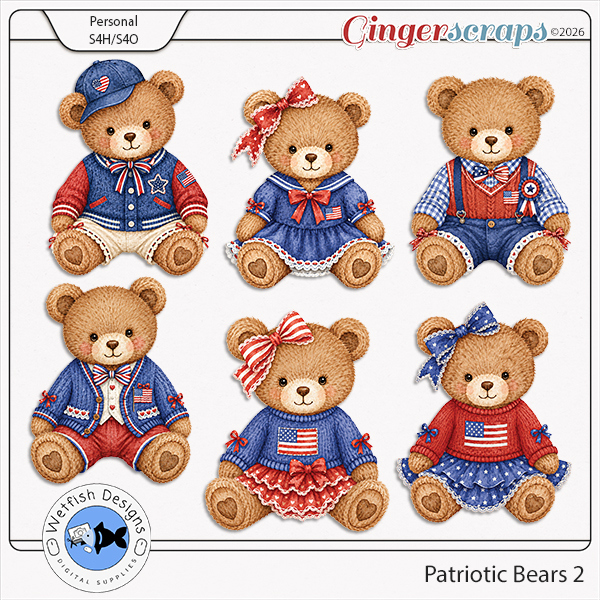 Patriotic Bears 2 by Wetfish Designs 