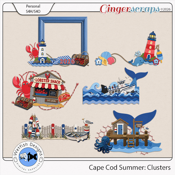 Cape Cod Summers: Clusters by Wetfish Designs