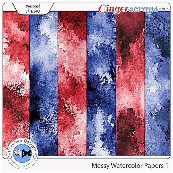 Messy Watercolor Papers 1 by Wetfish Designs 