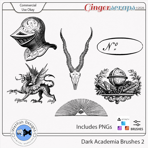 Dark Academia Brushes 2 by Wetfish Designs 