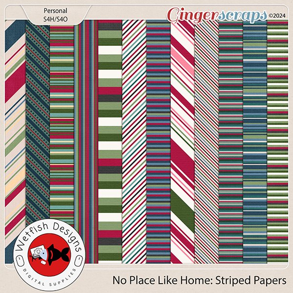 No Place Like Home Striped Papers by Wetfish Designs