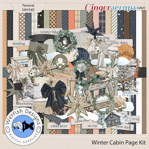 Winter Cabin Page Kit by Wetfish Designs