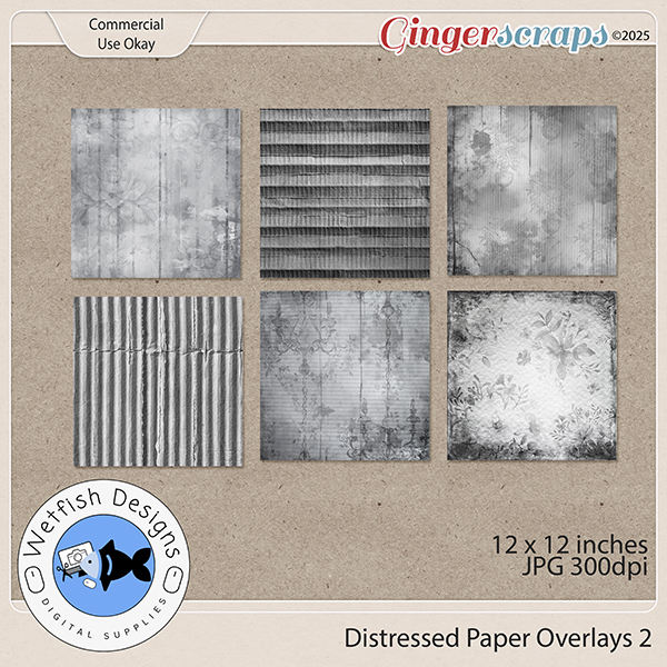 Distressed Paper Overlays 2 by Wetfish Designs 