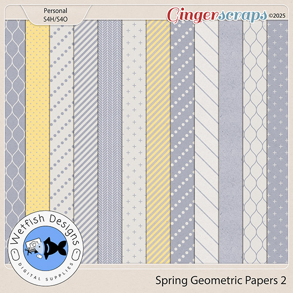 Spring Geometric Papers 2 by Wetfish Designs