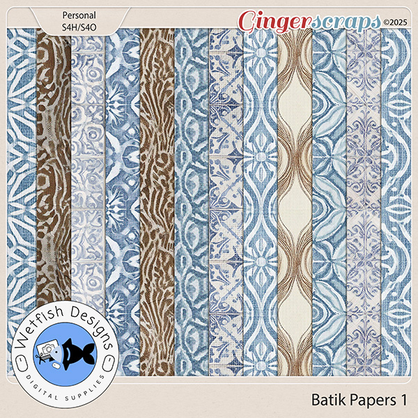 Batik Paper Pack 1 by Wetfish Designs 