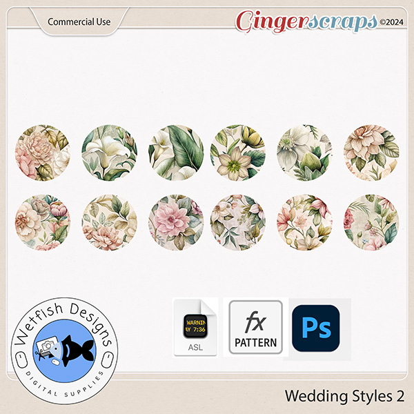 CU Wedding Layer Styles & Patterns 2 by Wetfish Designs