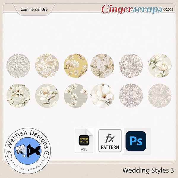 CU Wedding Layer Styles & Patterns 3 by Wetfish Designs 