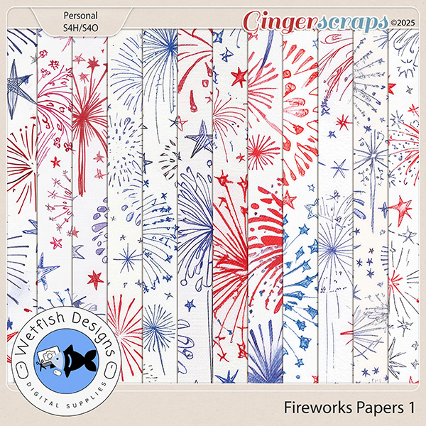 Fireworks Paper Pack 1 by Wetfish Designs   
