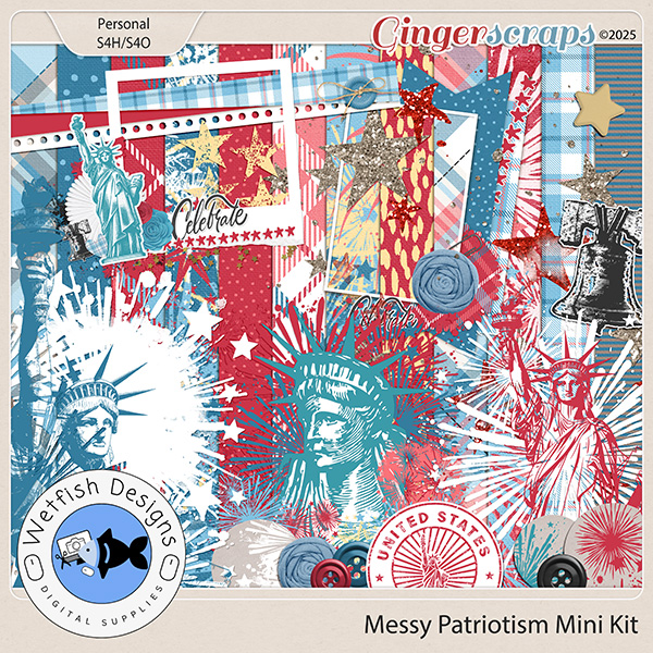 Messy Patriotism Mini Kit by Wetfish Designs