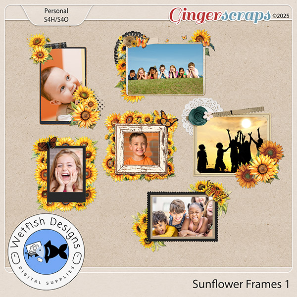 Sunflower Frames 1 by Wetfish Designs 