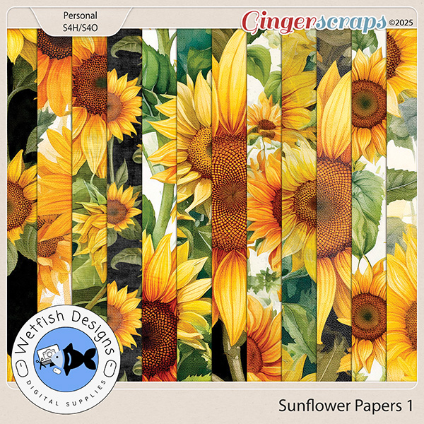 Sunflower Papers 1 by Wetfish Designs  