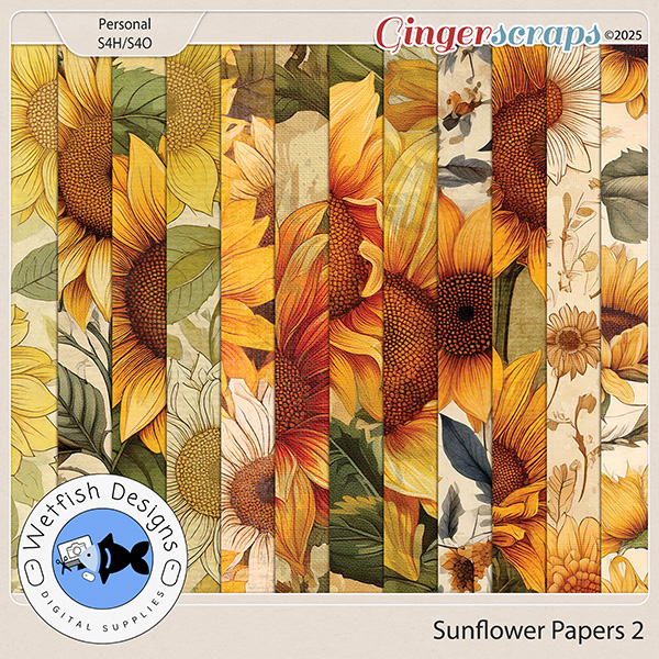 Sunflower Papers 2 by Wetfish Designs  