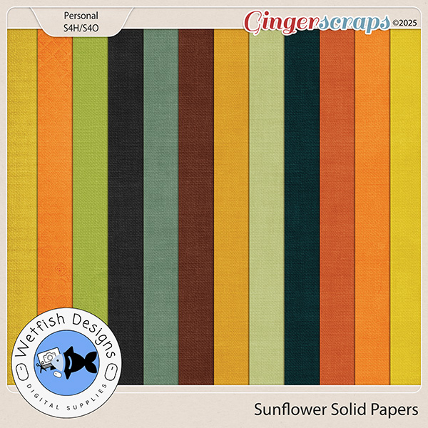 Sunflower Solid Papers by Wetfish Designs   