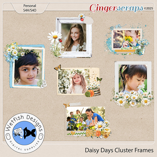 Daisy Cluster Frames 1 by Wetfish Designs 
