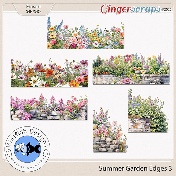 Summer Garden Edges 3 by Wetfish Designs    