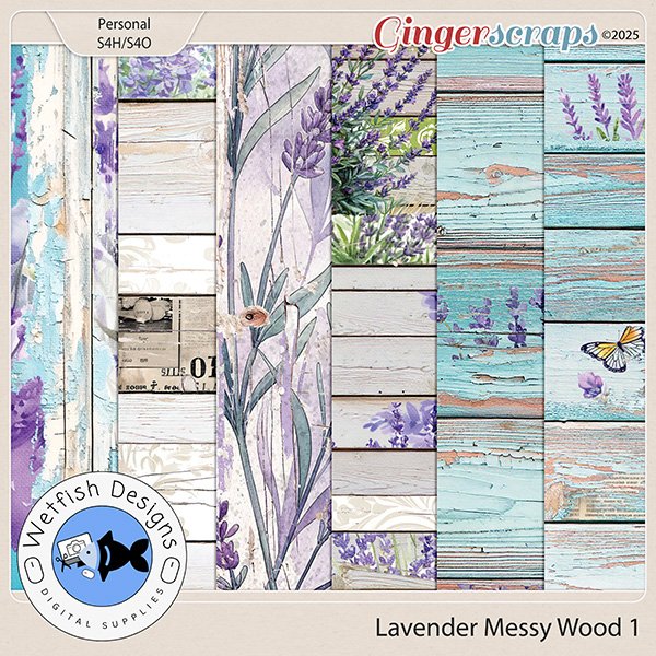 Lavender Messy Wood Papers 1 by Wetfish Designs