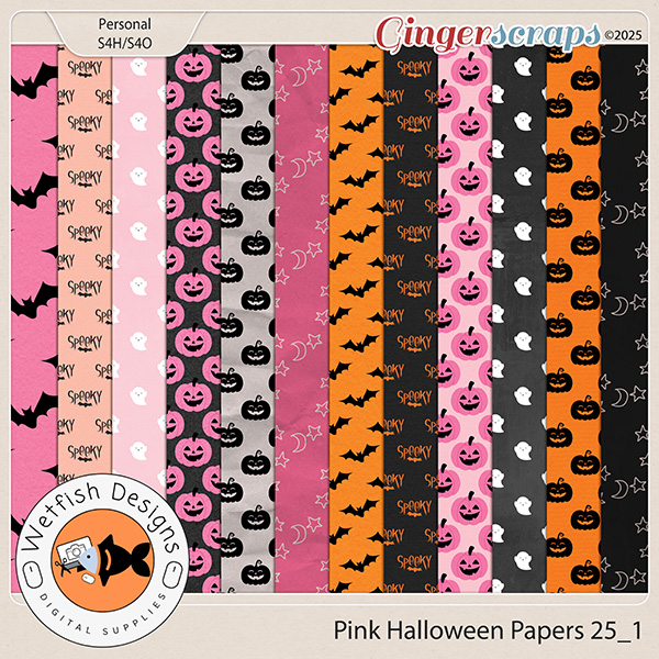 Pink Halloween Papers 25_1 by Wetfish Designs