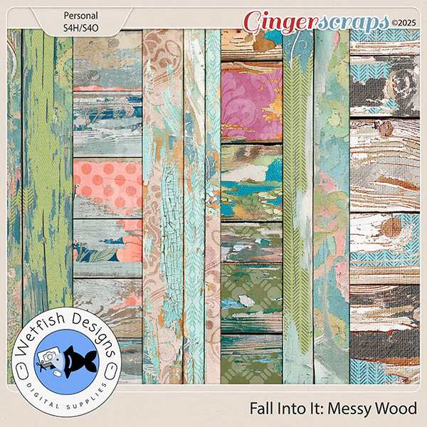 Fall Into It Messy Wood Papers by Wetfish Designs