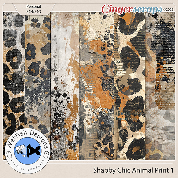 Shabby Chic Animal Print Papers 1 by Wetfish Designs