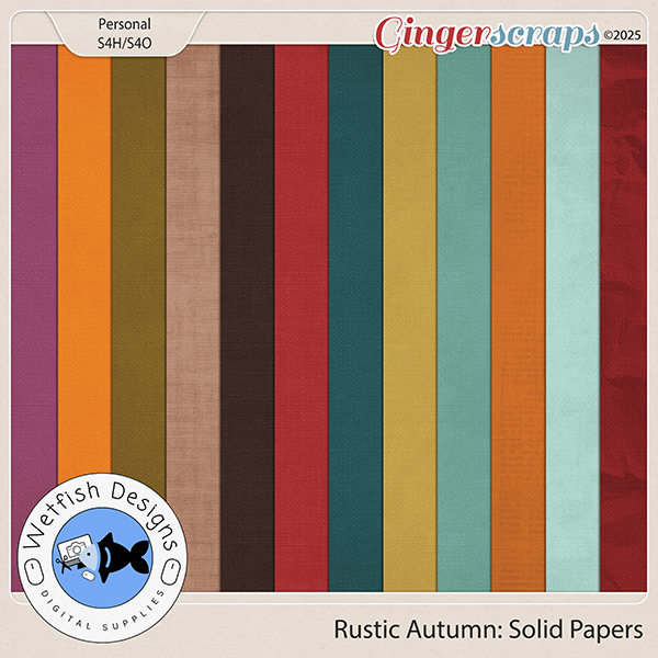 Rustic Autumn Solid Papers by Wetfish Designs 