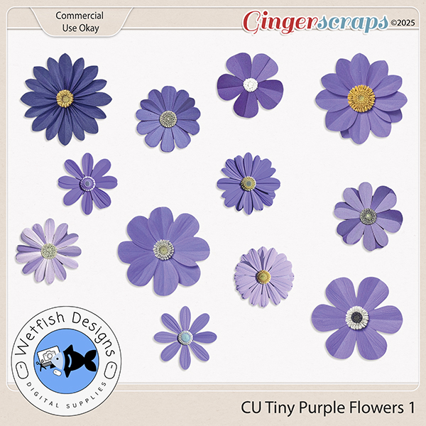CU Tiny Purple Flowers 1 by Wetfish Designs 