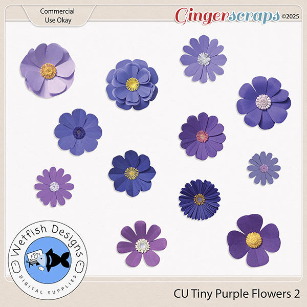 CU Tiny Purple Flowers 2 by Wetfish Designs  
