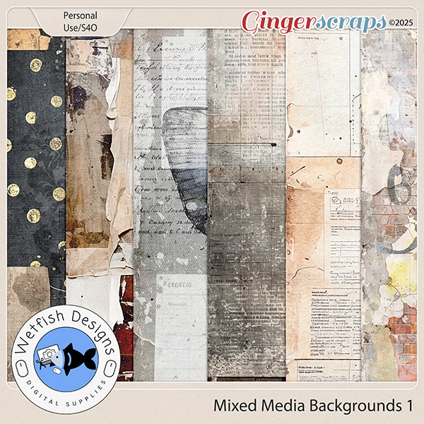 Mixed Media Backgrounds by Wetfish Designs