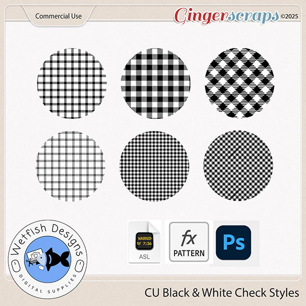 CU Black and White Check Styles by Wetfish Designs