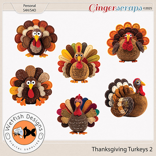 Thanksgiving Turkeys 2 by Wetfish Designs