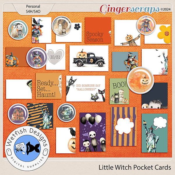 Little Witch Pocket Cards by Wetfish Designs