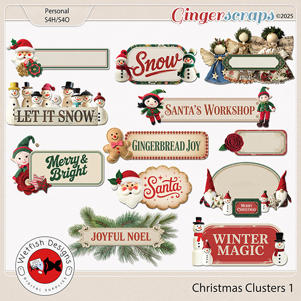 Christmas Clusters 1 by Wetfish Designs