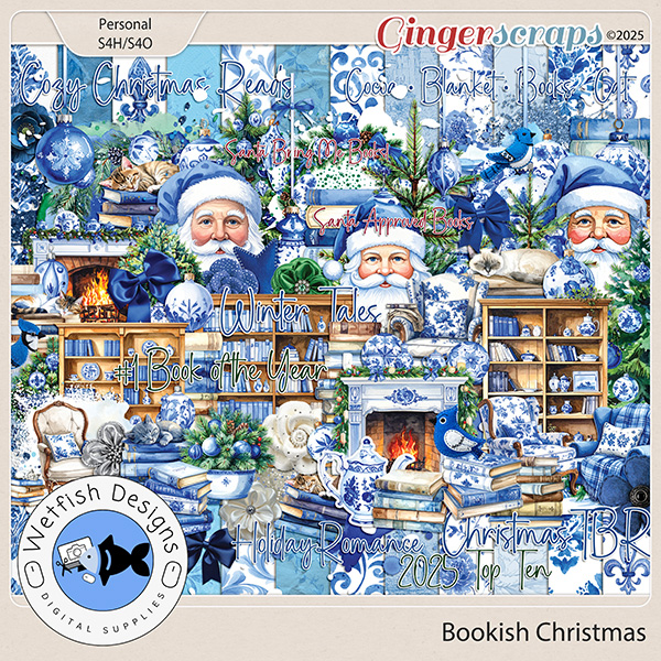 Bookish Christmas Page Kit by Wetfish Designs