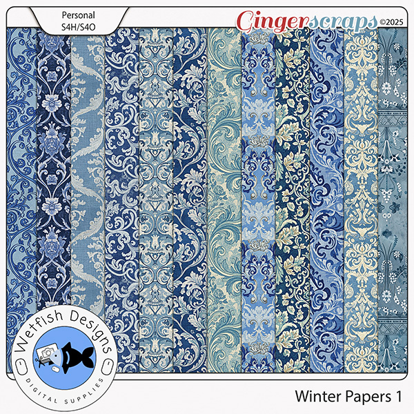 Winter Papers 1 by Wetfish Designs