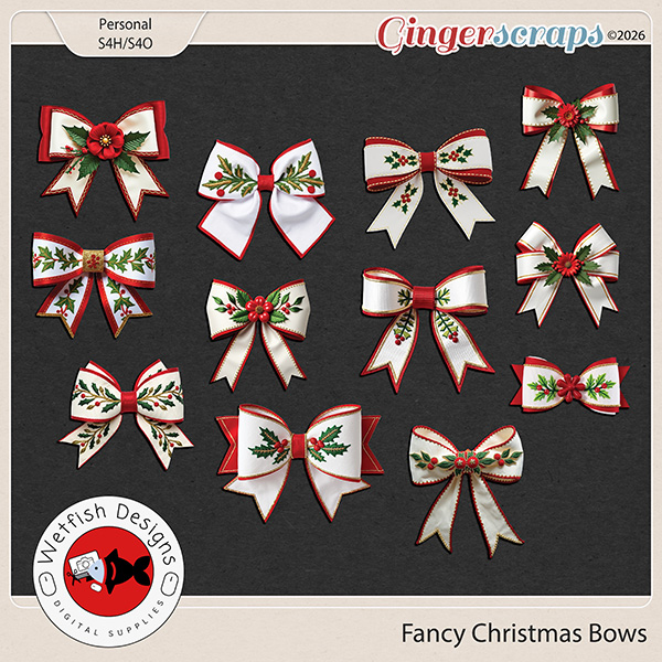 Fancy Christmas Bows by Wetfish Designs