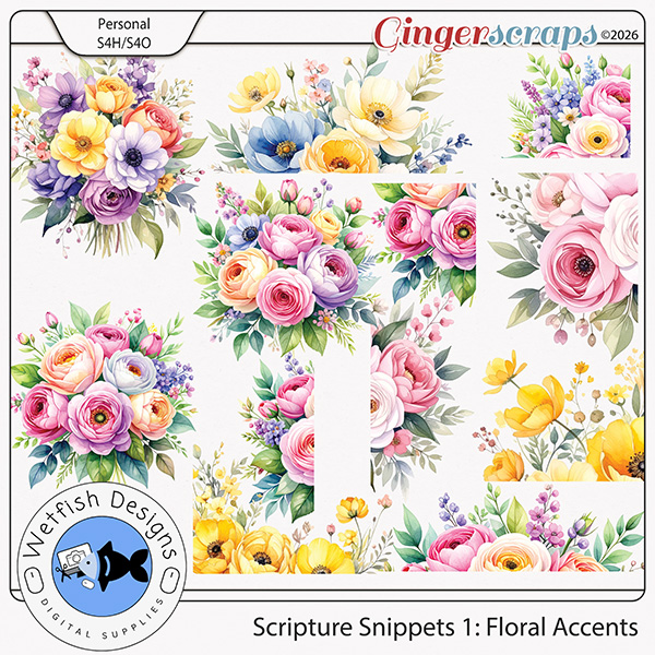 Scripture Snippets1: Floral Accents by Wetfish Designs 