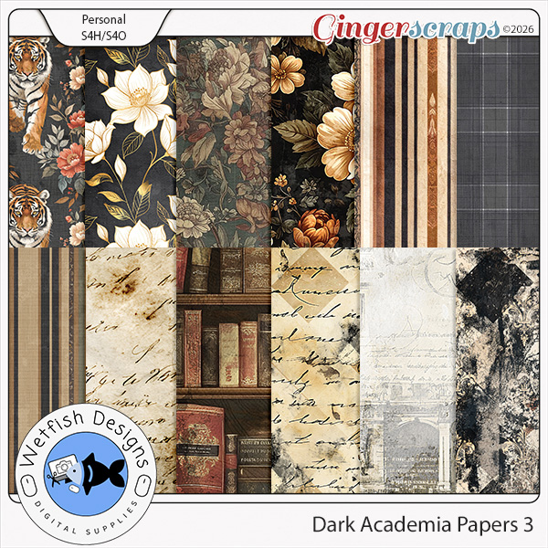 Dark Academia Papers 3 by Wetfish Designs  