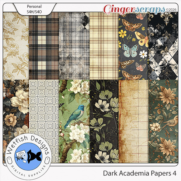 Dark Academia Papers 4 by Wetfish Designs   