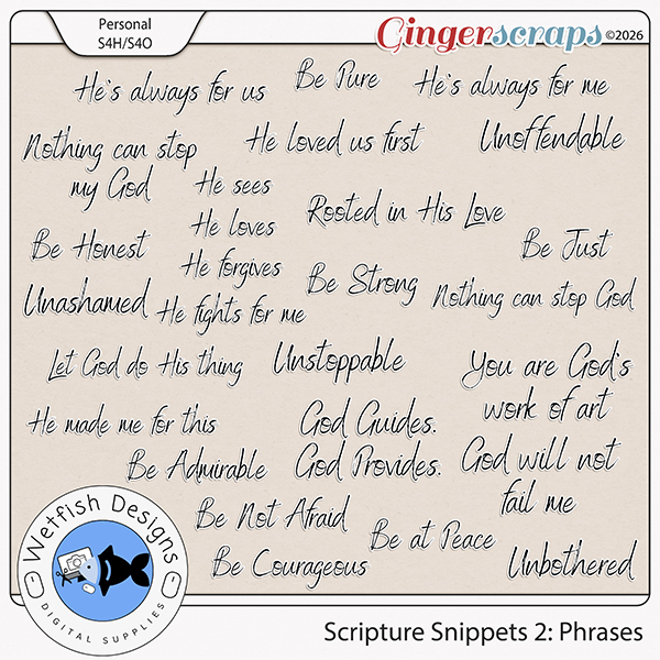 Scripture Snippets 2 Phrases by Wetfish Designs