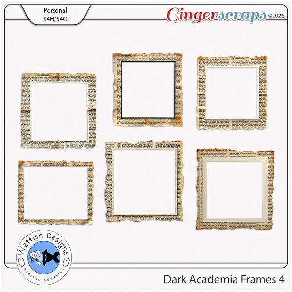 Dark Academia Frames 4 by Wetfish Designs  