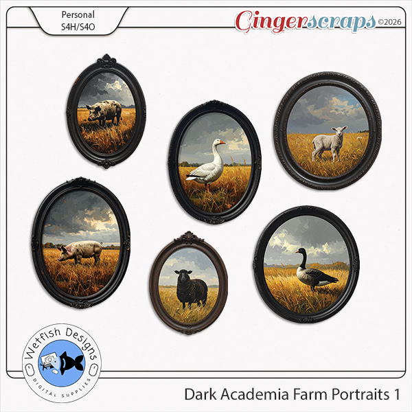 Dark Academia Farm Portraits 1 by Wetfish Designs  