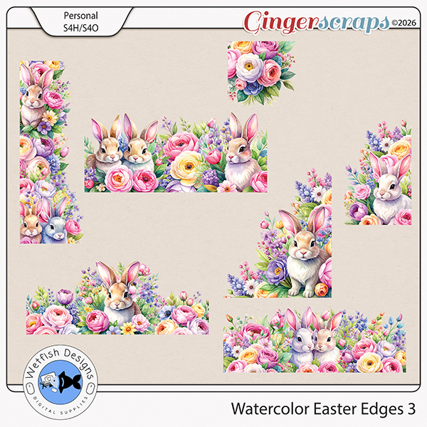 Watercolor Easter Edges 3  by Wetfish Designs 