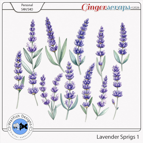 Lavender Sprigs 1 by Wetfish Designs   