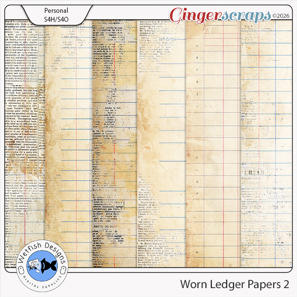 Worn Ledger Papers 2 by Wetfish Designs 