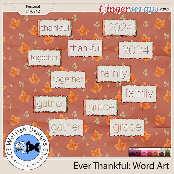 Ever Thankful Word Art by Wetfish Designs